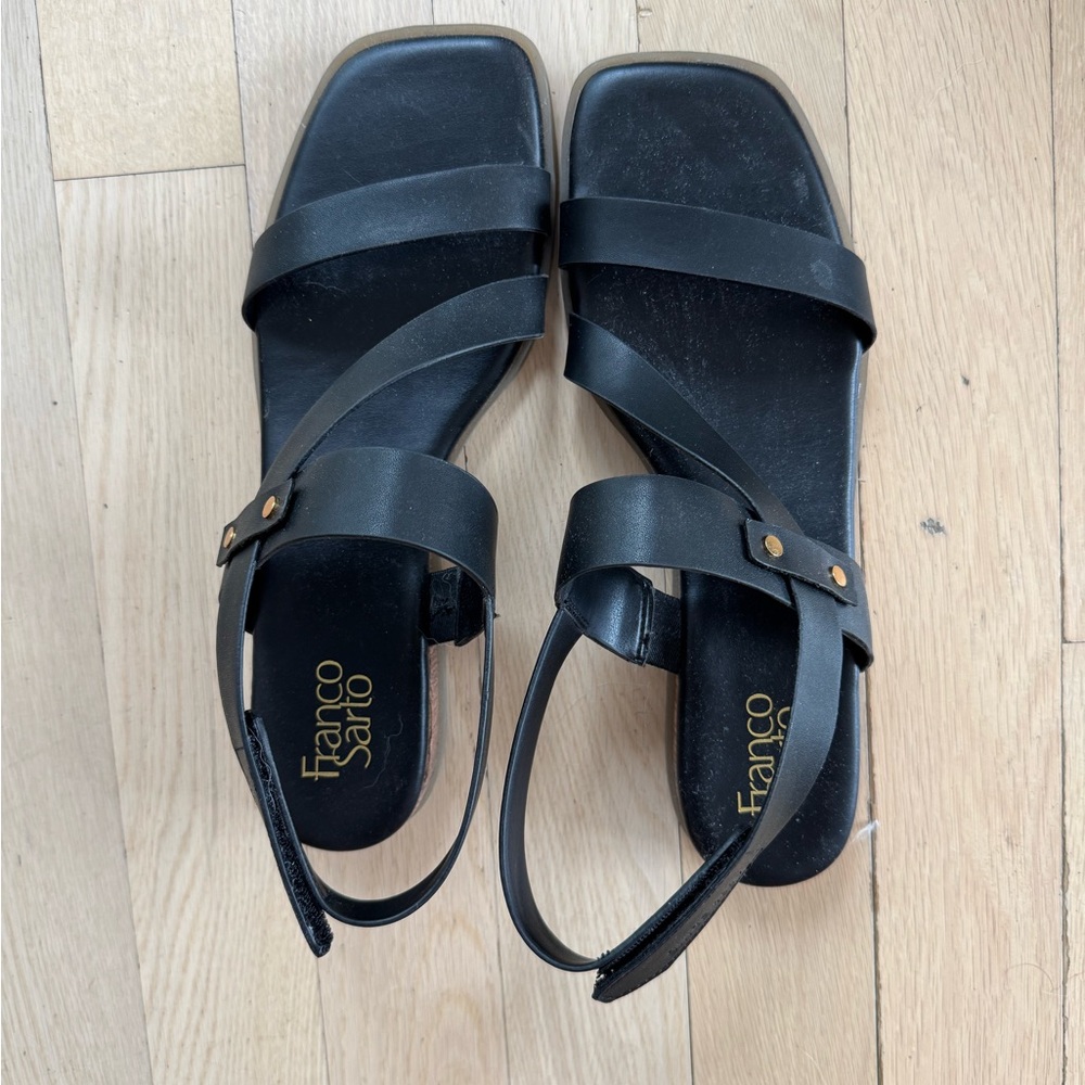 Franco Sarto black leather sandals